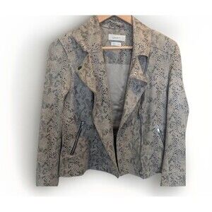 Level 99 Women's Faux  Snake Print Leather Jacket  brown SZ M NWT